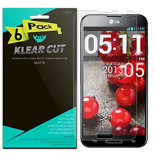 LG Optimus G Pro Screen Protector [6-Pack], Klear Cut High Definition Matte Screen Protector for LG Optimus G Pro (E980) PET Film Anti-Glare and Anti-Bubble Shield