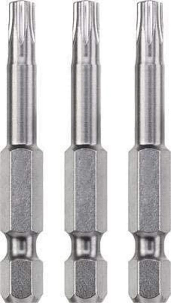kwb 3 x 50mm TORX 20 Bits, Industrial Steel TQ60 Steel, ISO 1173 C 6.3 Drive