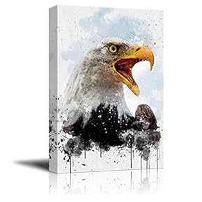 Print Eagle with Watercolor Style Paint Splash