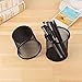 Zmaomaoy ARDOUR VAN Sudopo AIMI 2pcs Black Round Steel Mesh Pen Container Pencil Cups Desk Organizers Holders 3.5 inch for Home Office
