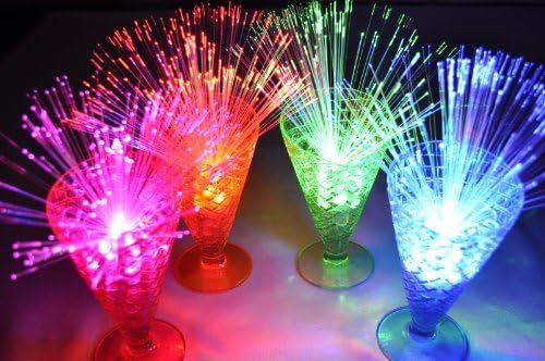 Clear Fiber Optic Spray with Blue LED light base (5 ct)