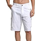 Zusmen Mens Classic Cargo Shorts, Relaxed Fit Multi Pocket Stretch Men Short