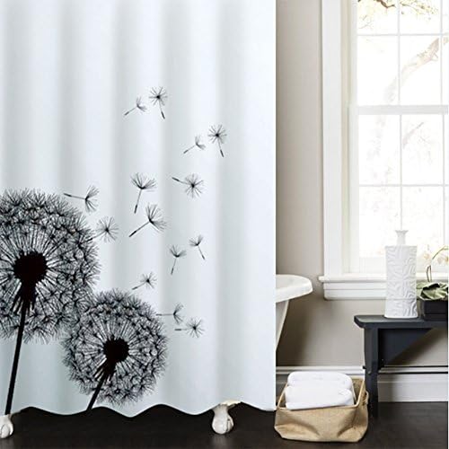 Tentotwelve Mildew-Free Water-Repellent Dandelion Shower Curtain,Dandelion 72-Inch by 78-Inch1,