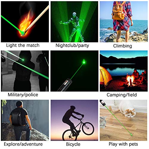 Green Laser Pointer Tactical Hunting Rifle Scope Sight Laser Pen, Demo Remote Pen Pointer Projector Travel Outdoor Flashlight, LED Interactive Baton Funny Laser Toy