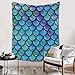 Flannel Fleece Bed Blanket 40 x 50 inch Geometric Throw Blanket Lightweight Cozy Plush Blanket for Bedroom Living Rooms Sofa Couch - Fish Scale Mermaid
