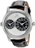 Joshua & Sons Men's JS87SS Silver Quartz Watch With Silver Dial and Black Leather Strap