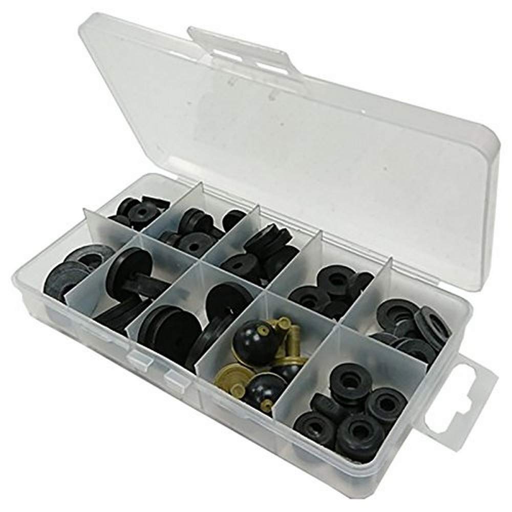 Merriway BH06596 (64 Pcs) Assortment of Tap & Hose Washers in a 10 Compartment Carry Case - Pack of 64 Pieces