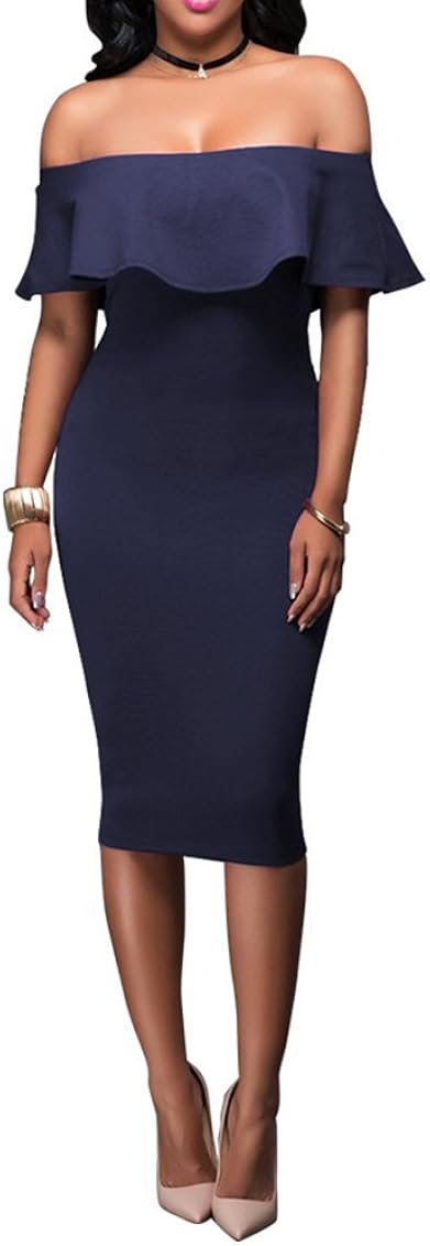 bodycon midi dress off shoulder