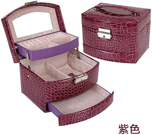 MHSTYJT 3 Layers Ring Necklace Jewelry Case Lady Gift Display Box