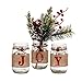 V-More® Christmas Holiday Mason Jar Flower Vase Glass Candle Holder Rustic Style with Burlap Rap Jute Bowknot and Small Red Bell 5-inch Tall for Home Decor Wedding Party and Celebration (Set of 1)