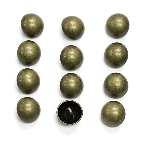 Set of 12 Classic Antique Brass Dome Buttons