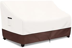 Aacabo Outdoor Couch Covers,53 Inches Outdoor Sofa Cover, Waterproof Patio Furniture Cover,Furniture Covers for Patio Seating (Beige)