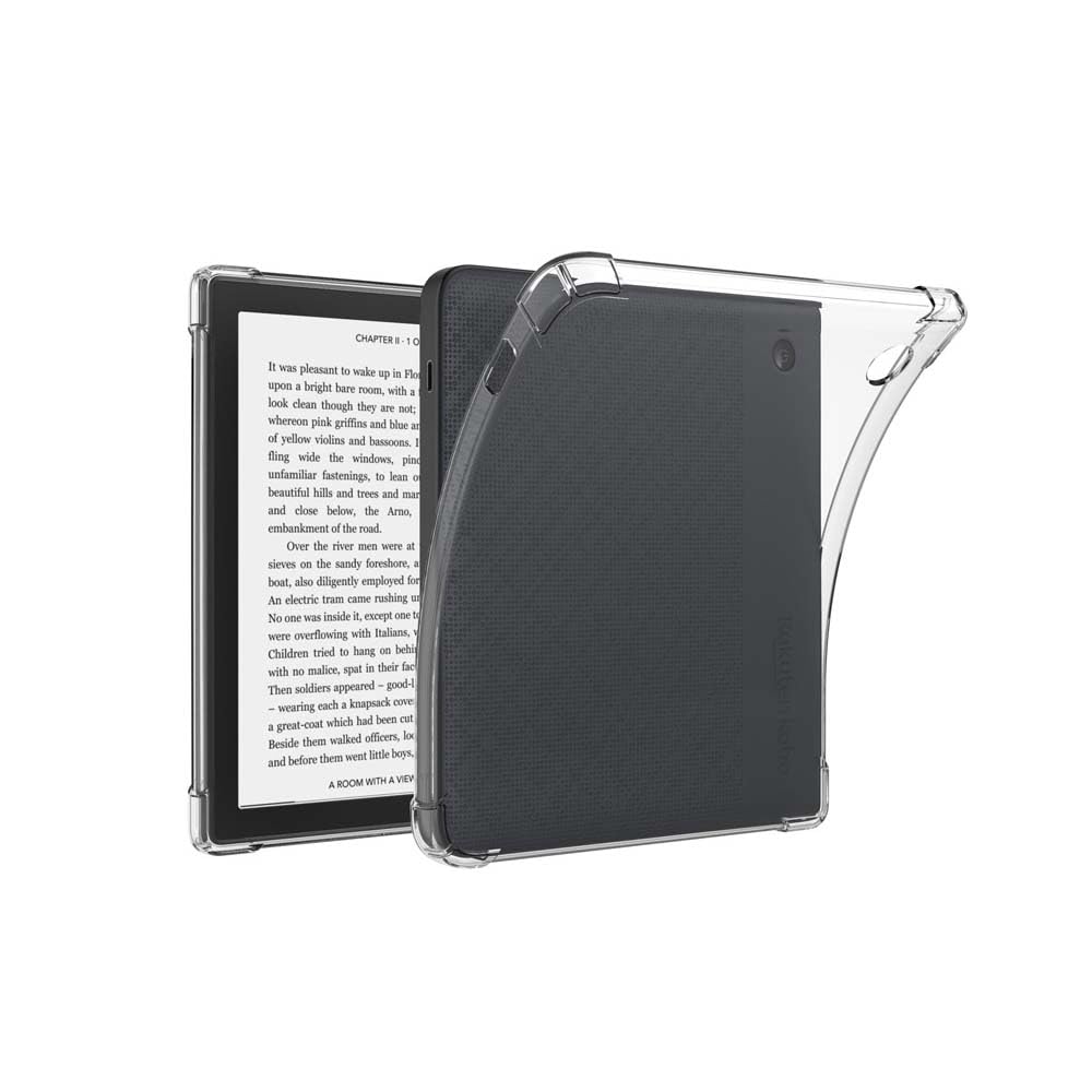 QINOUK Clear Case for Kobo Libra 2, [Airbag Protection] Ultra-thin HD Clear, Soft TPU Shockproof Protective Case for Kobo Libra 2-Transparent