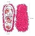 handrong 2 Pairs Microfiber Slipper Cleaning Mop Slippers Washable Detachable House Shoe Cover Dust Floor Cleaner for Bathroom Office Kitchen, Blue + Rose Red