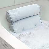 Ideaworks - Home Spa Bath Pillow, 14"x 13"x4", Neck & Back Comfort