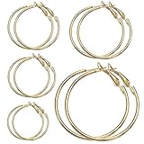 6 Pairs Gold Hoops Womens Huggie Earrings Set