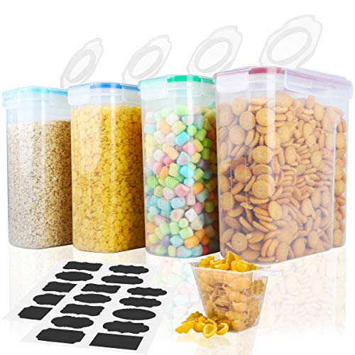 Cereal Container,MCIRCO Food Storage Containers,Airtight Flour Containers Keeper Set of 4 - Thumbnail 7