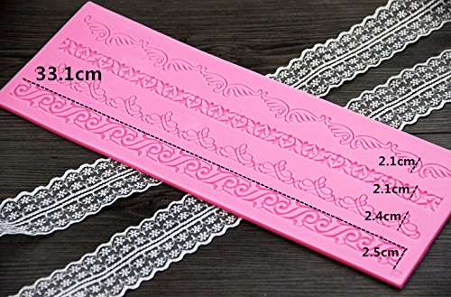 Anyana 14" sugar edible wave scroll flourish cake silicone Embossing Mat Texture fondant impression lace decorating mold gum paste cupcake topper tool icing candy imprint baking moulds sugarcraft