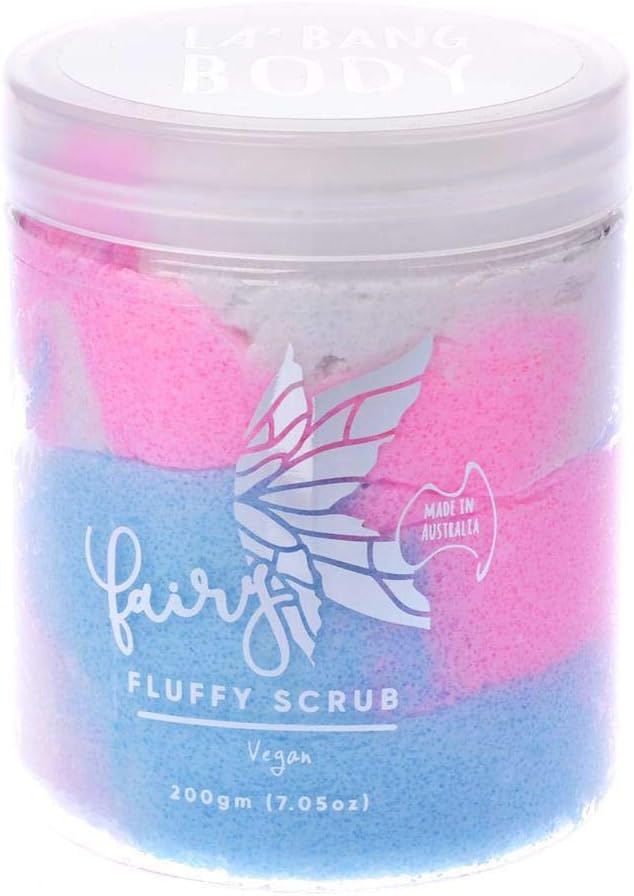La Bang Body Fairy Fluffy Body Scrub - Fairy Floss Scented, Glitter Sprinkled - 7.05 Oz./200g