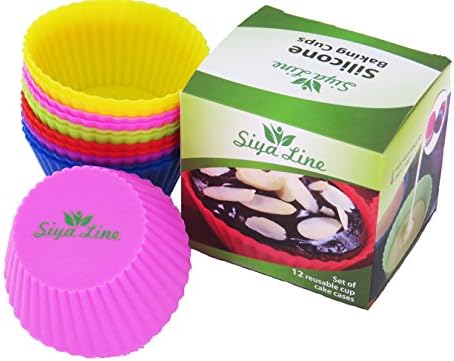 Silicone Baking Cups Reusable Cupcake Muffin Liners, Soap Molds.by siya line