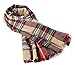 Trendy Plaid Scarfs Womens Warm Pashmina Fall Winter Soft Chunky Tartan Wrap Shawl Cozy Checked Blanket