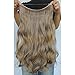 Invisible Wire Hair Extensions Pieces Secret Curly Wavy Hair Extension Synthetic Adjustable Headband for Women Hairpieces (20 Inch (Pack of 1), Ginger Brown Mixed Bleach Blonde)