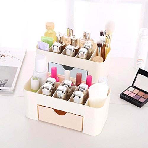 Kemilove Space-saving Racks Cosmetic and Jewelry Storage Organizer with Drawers (Pink (Wall-mount))