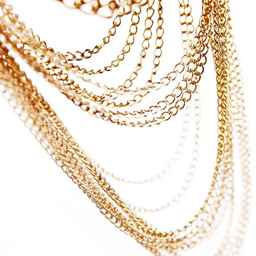 Body Chain Layered Sexy Gold Tassels Necklace Fashion Jewelry Belly Waist Bra Hot Bikini Beach Harness Birthday Anniversary Festival Gift for Women Lady Girls - Thumbnail 4