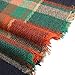 Surblue Warm Stylish Elegant British Style Color Blocking Plaid Shawl Scarf Blanket, Grey