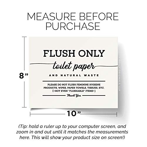 8x10" *UNFRAMED PRINT* Flush Only Toilet Paper Natural Waste Bathroom Sign Septic System Sensitive Plumbing No Feminine Sanitary Products Tampons Towels Decor Restaurant Office airbnb Modern Art