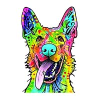 Enjoy It Dean Russo German Shepherd Car Sticker, Outdoor Rated Vinyl Sticker Decal for Windows, Bumpers, Laptops or Crafts