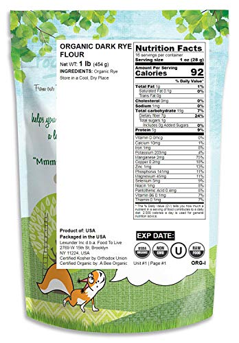 Amazon Com Organic Dark Rye Flour By Food To Live Whole Grain