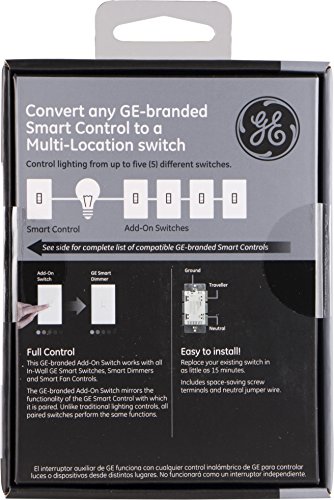 GE Z-Wave Wireless Lighting Control Add-On Toggle Style Switch - White