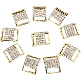 vingol 3PCS 15x12mm Bikini Swimwear Connectors Metal Rhinestone Buckle Clips for Scarf Clothes DIY Belt Bag Decoration