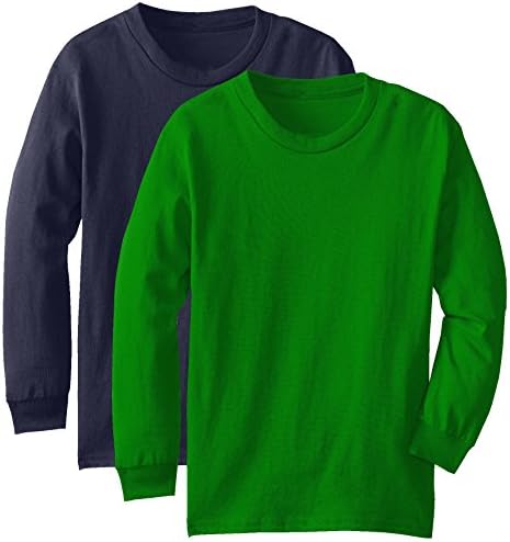 Regular Fit Youth Long Sleeves Cotton TShirt - Boys Girls 7-16 Yrs Old - Pack Deal