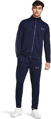 Herren UA Knit Track Suit, bequemer Trainingsanzug, schnelltrocknender Jogginganzug mit Seitentaschen