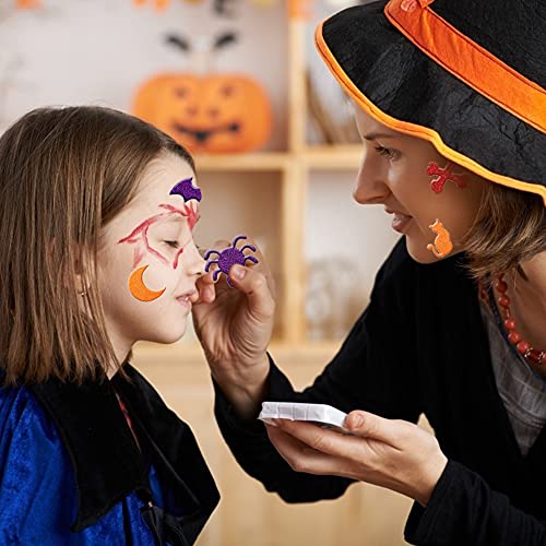 AMOR PRESENT Halloween Foam Stickers, 500 PCS Glitter Foam Craft with Witch Hat Self Adhesive Shape Craft for Kids Toddlers 3D Stickers for Pumpkin Decor, Cards, Craft Projects, Halloween Party Decorations