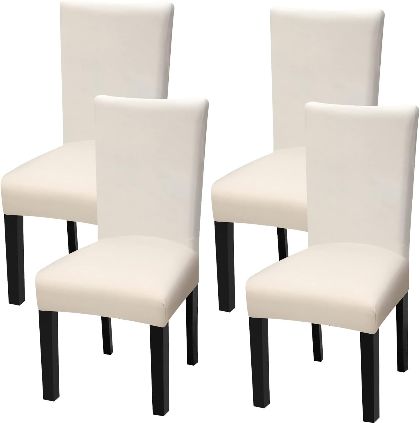 Slipcovers - Fuloon 4 Pack Super Fit Stretch Removable Washable Short Dining Chair Protector Cover Seat Slipcover for Hotel, Dining Room, Ceremony, Banquet Wedding Party