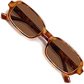 VANLINKER Retro Rectangle Polarized Sunglasses for Women Men Small 90s Style Vintage Trendy Narrow Rectangular Frame VL9813