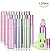 Olilia Glass Roll on Bottles with Metal Roller Balls - Essential Oils Key included 12 Pack of 10ml(1/3oz) Mixed Color