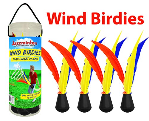 Funsparks Jazzminton Wind Birdies or Shuttlecocks - Played Outdoors at The Beach, Lawn or Tailgating for Windy Conditions or Advanced Players