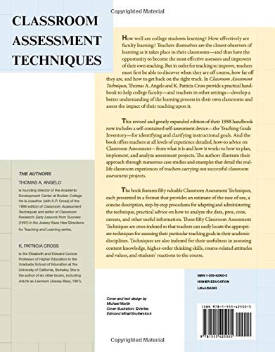 Angelo T Classroom Assessment Techniques A Handbook For College Teachers Jossey Bass Higher Adult Education Series Amazon De Angelo Thomas A Cross K Patricia Fremdsprachige Bucher 5 years ago 5 years ago. classroom assessment techniques