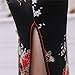 Shanghai Story Faux Silk Chinese Dress Long Cheongsam Floral Qipao 2X LBlack