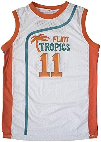 X2UU Men's Monix Flint Tropics Basketball Jersey No.11 Green/White (L, White)