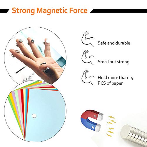 60PCS Fridge Magnet, Magnets for Stainless Steel Refrigerator, Premium Office Magnets, Whiteboard Magnets by BRYUBR