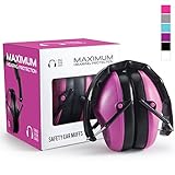 Pro For Sho 34dB Shooting Ear Protection - Special Designed Ear Muffs Lighter Weight & Maximum Hearing Protection - Standard Size, Pink