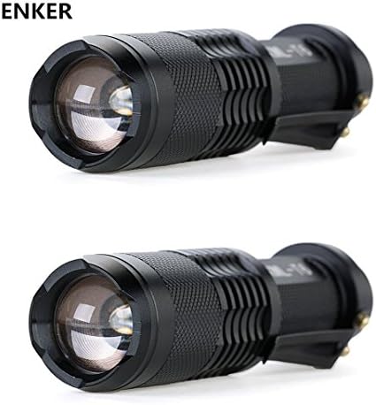 CREE Ultra Fire Bright Mini LED Flashlight Tactical Led Flashlight Torch, Refund High-Powered Flash Light, Rechargeable Tac Light, Water Resistant Handheld Flashlight with Zoom Function (2 Pack)