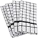 DII Basic Terry Collection Windowpane Dishtowel Set, 16x26, Black, 4 Piece