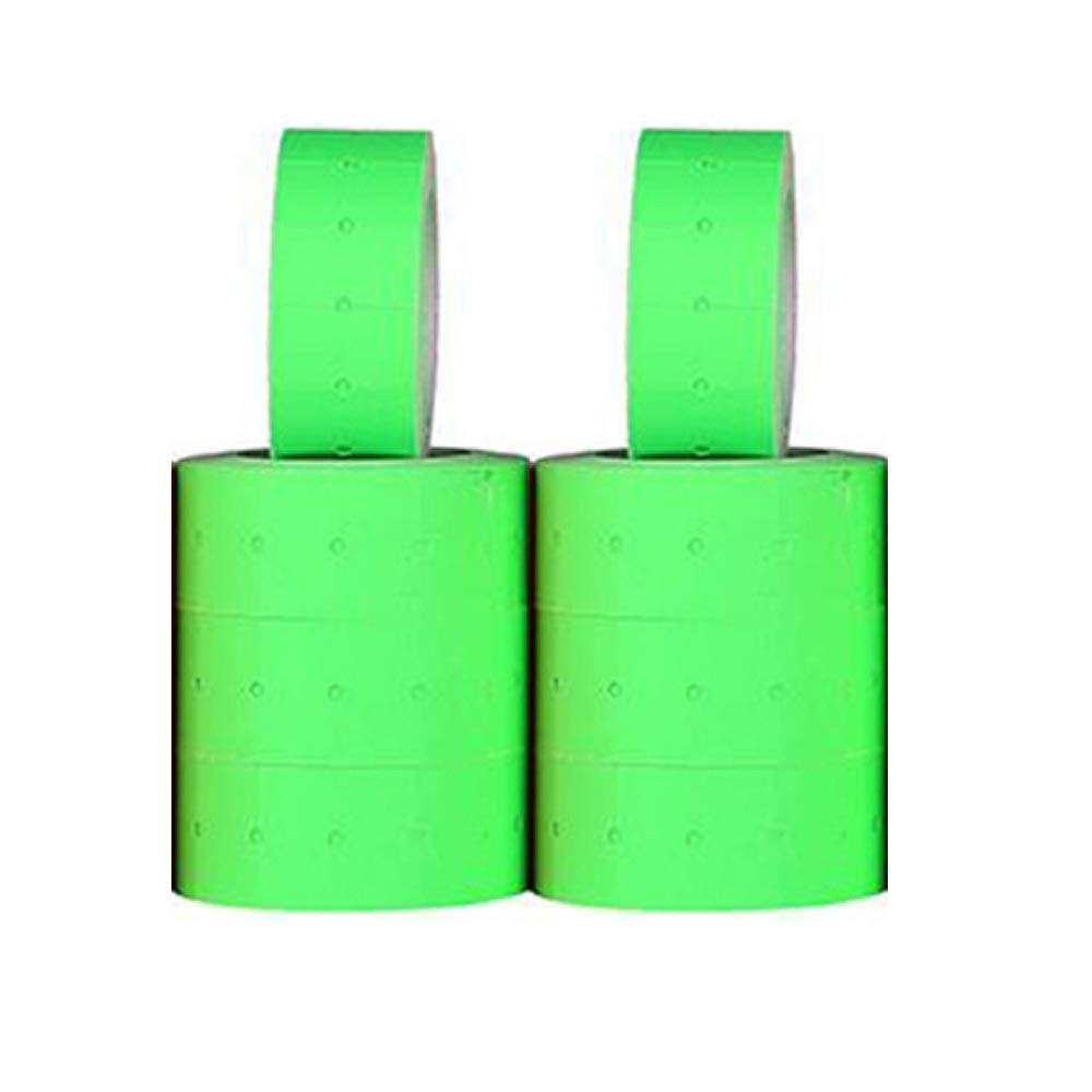 SagaSave Price Label Stickers, 21x12MM, Green (10 Rolls, Paper, 10 Pieces/Roll, 10 Rolls Total), for M5500, MX5500, etc.