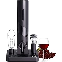 Cokunst Electric Wine Opener Set, Battery Operated Wine Bottle Corkscrew Opener with Foil Cutter, Wine Aerator Pourer…